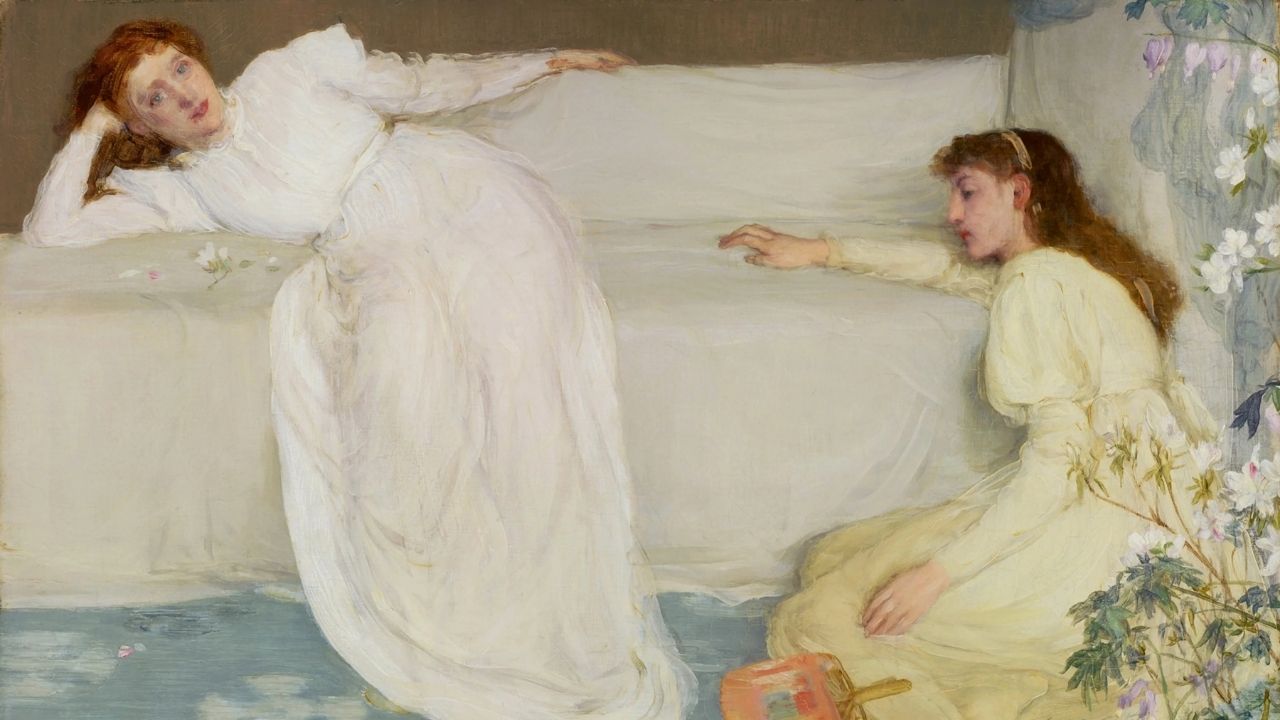painting of two women sitting together